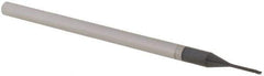 Accupro - 0.03" Diam, 0.045" LOC, 3 Flute Solid Carbide Ball End Mill - AlTiN Finish, Single End, 2-1/2" OAL, 1/8" Shank Diam, Spiral Flute - Eagle Tool & Supply