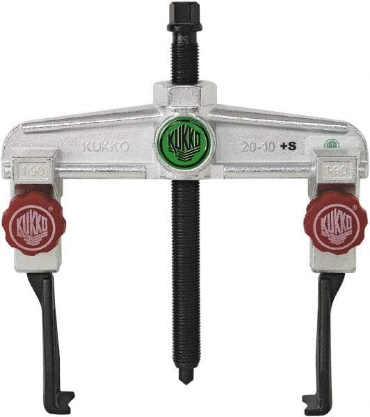 KUKKO - 2 Jaw, 1-7/16" to 4-3/4" Spread, 5 Ton Capacity, Reversible Puller - 3.94" Reach, 7-3/4" Long, For Gears, Bearings, Pulleys, Bushings, Seals - Eagle Tool & Supply