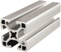 80/20 Inc. - 72 Inches Long x 1-1/2 Inches Wide x 1-1/2 Inches High, T Slotted Aluminum Extrusion - 0.877 Square Inches, Clear Anodized Finish - Eagle Tool & Supply