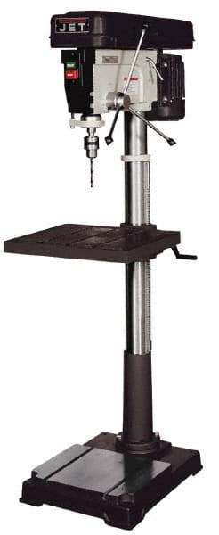 Jet - 20" Swing, Step Pulley Drill Press - 12 Speed, 1 hp, Single Phase - Eagle Tool & Supply