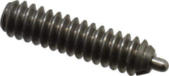Vlier - 6-32, 17/32" Thread Length, 1/16" Plunger Projection, Stainless Steel Threaded Spring Plunger - 0.044 - 0.045" Max Plunger Diam, 17/32" Plunger Length, 0.5 Lb Init End Force, 1.5 Lb Final End Force - Eagle Tool & Supply