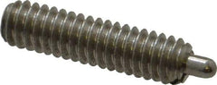 Vlier - 8-32, 5/8" Thread Length, 3/32" Plunger Projection, Stainless Steel Threaded Spring Plunger - 0.069 - 0.07" Max Plunger Diam, 5/8" Plunger Length, 0.7 Lb Init End Force, 2.3 Lb Final End Force - Eagle Tool & Supply