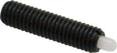 Vlier - 10-32, 3/4" Thread Length, 1/8" Plunger Projection, Steel Threaded Spring Plunger - 0.09 - 0.092" Max Plunger Diam, 3/4" Plunger Length, 1.3 Lb Init End Force, 2.7 Lb Final End Force - Eagle Tool & Supply