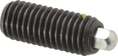 Vlier - 5/8-11, 1-1/2" Thread Length, 5/16" Plunger Projection, Steel Threaded Spring Plunger - 5/16 (Hex)" Max Plunger Diam, 1-1/2" Plunger Length, 3.5 Lb Init End Force, 10.5 Lb Final End Force, 5/16" Hex - Eagle Tool & Supply