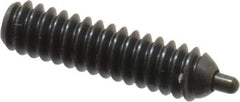 Vlier - 6-32, 17/32" Thread Length, 1/16" Plunger Projection, Steel Threaded Spring Plunger - 0.044 - 0.045" Max Plunger Diam, 17/32" Plunger Length, 1 Lb Init End Force, 1.6 Lb Final End Force, 0.063" Hex - Eagle Tool & Supply