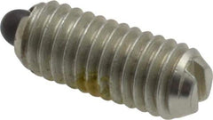 Vlier - 10-32, 0.468" Thread Length, 0.065" Plunger Projection, Steel Threaded Spring Plunger - 0.093" Max Plunger Diam, 0.468" Plunger Length, 1.75 Lb Init End Force, 6.25 Lb Final End Force - Eagle Tool & Supply
