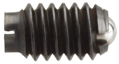 Vlier - 5/8-11, 0.375" Ball Diam, 0.984" Body Length, 0.096" Max Ball Reach, Threaded Ball Plunger - Steel Body, Steel Ball, 4.5 Lb Initial End Force, 9 Lb Final End Force, Locking Element - Eagle Tool & Supply