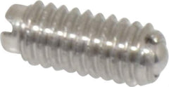 Vlier - 6-40, 0.078" Ball Diam, 0.312" Body Length, 0.023" Max Ball Reach, Threaded Ball Plunger - Stainless Steel Body, Stainless Steel Ball, 0.5 Lb Initial End Force, 1 Lb Final End Force - Eagle Tool & Supply