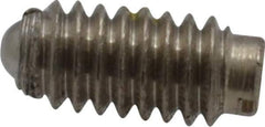 Vlier - 8-32, 0.094" Ball Diam, 0.344" Body Length, 0.025" Max Ball Reach, Threaded Ball Plunger - Stainless Steel Body, Stainless Steel Ball, 0.5 Lb Initial End Force, 1.25 Lb Final End Force, Locking Element - Eagle Tool & Supply