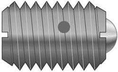 Vlier - M8x1.25, 5mm Ball Diam, 16mm Body Length, 1.5mm Max Ball Reach, Threaded Ball Plunger - Stainless Steel Body, Nylon Ball, 1.12 Lb Initial End Force, 2.25 Lb Final End Force, Locking Element - Eagle Tool & Supply