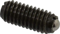 Vlier - M6x1.0, 3.5mm Ball Diam, 14mm Body Length, 1mm Max Ball Reach, Threaded Ball Plunger - Steel Body, Steel Ball, 2.02 Lb Initial End Force, 2.92 Lb Final End Force - Eagle Tool & Supply