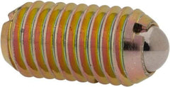 Vlier - M10x1.5, 6mm Ball Diam, 19mm Body Length, 2mm Max Ball Reach, Threaded Ball Plunger - Steel Body, Steel Ball, 13.49 Lb Initial End Force, 20.23 Lb Final End Force - Eagle Tool & Supply