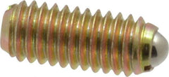 Vlier - M6x1.0, 3.5mm Ball Diam, 14mm Body Length, 1mm Max Ball Reach, Threaded Ball Plunger - Steel Body, Steel Ball, 6.29 Lb Initial End Force, 9 Lb Final End Force - Eagle Tool & Supply