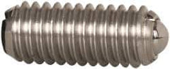 Vlier - M6x1.0, 3.5mm Ball Diam, 14mm Body Length, 1mm Max Ball Reach, Threaded Ball Plunger - Stainless Steel Body, Stainless Steel Ball, 2.02 Lb Initial End Force, 2.92 Lb Final End Force - Eagle Tool & Supply