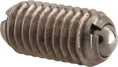 Vlier - M8x1.25, 5mm Ball Diam, 16mm Body Length, 1.5mm Max Ball Reach, Threaded Ball Plunger - Stainless Steel Body, Stainless Steel Ball, 9 Lb Initial End Force, 13.49 Lb Final End Force, Locking Element - Eagle Tool & Supply