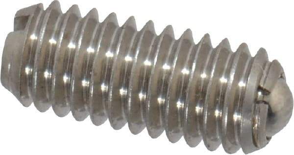 Vlier - M6x1.0, 3.5mm Ball Diam, 14mm Body Length, 1mm Max Ball Reach, Threaded Ball Plunger - Stainless Steel Body, Stainless Steel Ball, 0.45 Lb Initial End Force, 1.35 Lb Final End Force - Eagle Tool & Supply