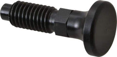 Vlier - 1/2-13, 0.31" Max Plunger Diam, 0.5 Lb Init to 1.75 Lb Final End Force, Knob Handle Plunger - Delrin Knob, 1-1/4" Body Length, 1" Length Under Head/Shoulder, 1/4" Plunger Projection - Eagle Tool & Supply