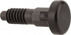 Vlier - M10x1.5, 20mm Thread Length, 0.236" Max Plunger Diam, 0.22 Lb Init to 2.02 Lb Final End Force, Locking Knob Handle Plunger - Delrin Knob, 0.98" Body Length, 0.79" Length Under Head/Shoulder, 0.196" Plunger Projection - Eagle Tool & Supply