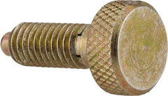 Vlier - M6x1.0, 0.512" Thread Length, 0.118" Max Plunger Diam, 1 Lb Init to 4 Lb Final End Force, Knob Handle Plunger - Knurled Knob, 0.63" Body Length, 0.512" Length Under Head/Shoulder, 0.118" Plunger Projection - Eagle Tool & Supply