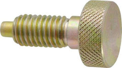 Vlier - 1/2-13, 7/8" Thread Length, 1/4" Max Plunger Diam, 1 Lb Init to 10 Lb Final End Force, Knob Handle Plunger - Knurled Knob, 1.13" Body Length, 7/8" Length Under Head/Shoulder, 1/4" Plunger Projection - Eagle Tool & Supply