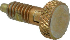 Vlier - 1/4-20, 0.4" Thread Length, 0.123 to 1/8" Max Plunger Diam, 0.5 Lb Init to 2 Lb Final End Force, Locking Knob Handle Plunger - Knurled Knob, 0.53" Length Under Head/Shoulder, 1/8" Plunger Projection - Eagle Tool & Supply