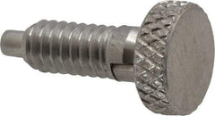Vlier - 1/4-20, 0.4" Thread Length, 0.123 to 1/8" Max Plunger Diam, 0.5 Lb Init to 2 Lb Final End Force, Locking Knob Handle Plunger - Knurled Knob, 0.53" Length Under Head/Shoulder, 1/8" Plunger Projection - Eagle Tool & Supply