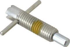 Vlier - 5/8-11 Thread, 2-1/2" Body Length, 5/8" Plunger Projection, 3/8" Plunger Diam, Steel, Locking T Handle Plunger - 1.7" Thread Length, 2-1/2" Handle Length, 2.38" Plunger Length, 2-1/2 Lb Initial End Force, 5 Lb Final End Force, Locking Element - Eagle Tool & Supply