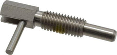 Vlier - 1/2-13, 1.1" Thread Length, 0.31" Plunger Diam, 1 Lb Init to 5 Lb Final End Force, Stainless Steel Locking L Handle Plunger - 2.11" Body Length, 1-1/4" Length Under Head, Locking Element, 3/4" Plunger Projection - Eagle Tool & Supply