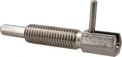 Vlier - 5/8-11, 1.82" Thread Length, 0.38" Plunger Diam, 1 Lb Init to 5 Lb Final End Force, Stainless Steel Locking L Handle Plunger - 3.05" Body Length, 2" Length Under Head, Locking Element, 1" Plunger Projection - Eagle Tool & Supply