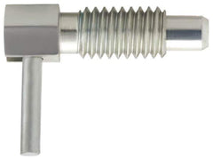Vlier - 5/8-11, 1.07" Thread Length, 0.38" Plunger Diam, 0.75 Lb Init to 2.5 Lb Final End Force, Stainless Steel Locking L Handle Plunger - 1.88" Body Length, 1-1/4" Length Under Head, Locking Element, 1/2" Plunger Projection - Eagle Tool & Supply