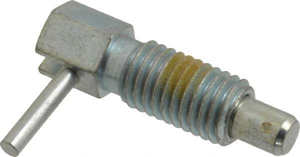 Vlier - 5/8-11, 1.07" Thread Length, 0.38" Plunger Diam, 0.75 Lb Init to 2.5 Lb Final End Force, Steel Locking L Handle Plunger - 1.88" Body Length, 1-1/4" Length Under Head, Locking Element, 1/2" Plunger Projection - Eagle Tool & Supply