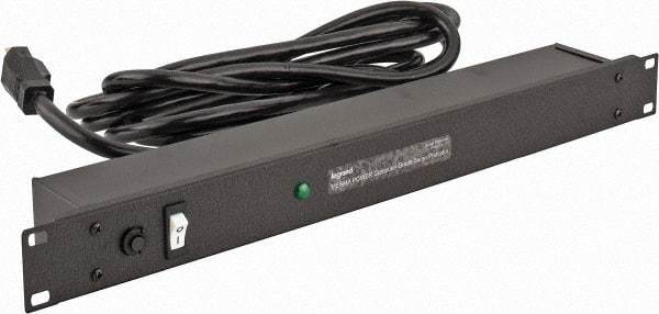 Wiremold - 6 Outlets, 120 Volts, 20 Amps, 15' Cord, Power Outlet Strip - 1 Circuits, Rack Mount, 5-15P NEMA Configuration, cULus, UL Listed File 1449 - Eagle Tool & Supply