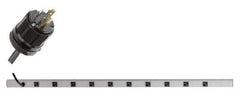 Wiremold - 10 Outlets, 120 Volts, 20 Amps, 6' Cord, Power Outlet Strip - Rack Mount, L5-20P NEMA Configuration, 48" Strip, cULus, UL Listed File 1449 - Eagle Tool & Supply