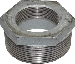 Made in USA - Class 150, 3 x 2" Galvanized Pipe Hex Bushing - Threaded, Malleable Iron - Eagle Tool & Supply