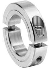 Climax Metal Products - 1-13/16" Bore, Stainless Steel, Two Piece Two Piece Split Shaft Collar - 2-7/8" Outside Diam, 11/16" Wide - Eagle Tool & Supply