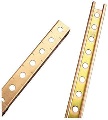 Thomas & Betts - 8 Ft. Long x 1-1/2 Inch Deep x 1-1/2 Inch Wide, Steel Raceway - No Cover, 1 Channel, Gold, Galvanized - Eagle Tool & Supply