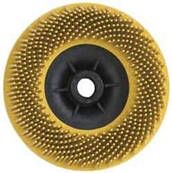 3M - 4-1/2" 80 Grit Ceramic Straight Disc Brush - Medium Grade, Threaded Hole Connector, 3/4" Trim Length, 5/8-11 Threaded Arbor Hole - Eagle Tool & Supply