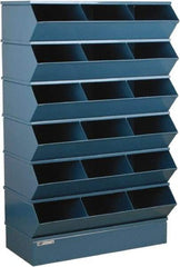 Stackbin - 6 Bin, Shelving Unit with Openings & Base - 37" Wide x 63" High - Eagle Tool & Supply