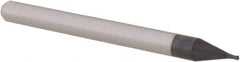 Accupro - 0.025", 4 Flute, Single End, Solid Carbide, 0.005" Corner Radius End Mill - 1-1/2" OAL, 30° Helix, Right Hand Flute, 0.038" LOC, Right Hand Cut - Eagle Tool & Supply