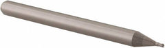 Accupro - 0.029", 0.043" LOC, 1/8" Shank Diam, 1-1/2" OAL, 4 Flute, Solid Carbide Square End Mill - Single End, Uncoated, Spiral Flute, 30° Helix, Centercutting, Right Hand Cut, Right Hand Flute, Series Miniature - Eagle Tool & Supply