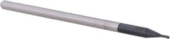 Accupro - 0.035", 0.052" LOC, 1/8" Shank Diam, 2-1/2" OAL, 3 Flute, Solid Carbide Square End Mill - Single End, AlTiN Finish, Spiral Flute, 30° Helix, Centercutting, Right Hand Cut, Right Hand Flute, Series Miniature - Eagle Tool & Supply