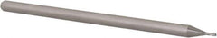 Accupro - 0.03", 0.045" LOC, 1/8" Shank Diam, 2-1/2" OAL, 3 Flute, Solid Carbide Square End Mill - Single End, Uncoated, Spiral Flute, 30° Helix, Centercutting, Right Hand Cut, Right Hand Flute, Series Miniature - Eagle Tool & Supply