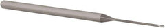 Accupro - 0.035", 0.052" LOC, 1/8" Shank Diam, 2-1/2" OAL, 3 Flute, Solid Carbide Square End Mill - Single End, Uncoated, Spiral Flute, 30° Helix, Centercutting, Right Hand Cut, Right Hand Flute, Series Miniature - Eagle Tool & Supply