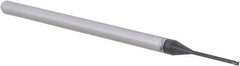 Accupro - 0.035", 0.052" LOC, 1/8" Shank Diam, 2-1/2" OAL, 3 Flute, Solid Carbide Square End Mill - Single End, AlTiN Finish, Spiral Flute, 30° Helix, Centercutting, Right Hand Cut, Right Hand Flute, Series Miniature - Eagle Tool & Supply