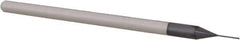 Accupro - 0.0156", 0.187" LOC, 1/8" Shank Diam, 2-1/2" OAL, 3 Flute, Solid Carbide Square End Mill - Single End, AlTiN Finish, Spiral Flute, 30° Helix, Centercutting, Right Hand Cut, Right Hand Flute, Series Miniature - Eagle Tool & Supply