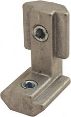 80/20 Inc. - 21mm Wide, Open Shelving Inside to Inside Hidden Corner Connector - Zinc, Clear Finish, 30mm Long, Use with 30/40 Series - Eagle Tool & Supply