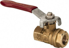 Value Collection - 1/4" Pipe, Full Port, Brass UL Listed Ball Valve - 1 Piece, Inline - One Way Flow, FNPT x FNPT Ends, Lever Handle, 600 WOG, 150 WSP - Eagle Tool & Supply