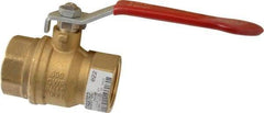 Value Collection - 1-1/4" Pipe, Full Port, Brass UL Listed Ball Valve - 1 Piece, Inline - One Way Flow, FNPT x FNPT Ends, Lever Handle, 600 WOG, 150 WSP - Eagle Tool & Supply