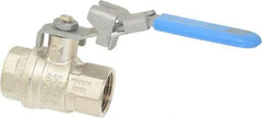 Value Collection - 3/4" Pipe, Full Port, Brass UL Listed Ball Valve - 1 Piece, Inline - One Way Flow, FNPT x FNPT Ends, Locking Lever Handle, 600 WOG - Eagle Tool & Supply