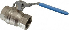 Value Collection - 1-1/4" Pipe, Full Port, Brass UL Listed Ball Valve - 1 Piece, Inline - One Way Flow, FNPT x FNPT Ends, Locking Lever Handle, 600 WOG - Eagle Tool & Supply
